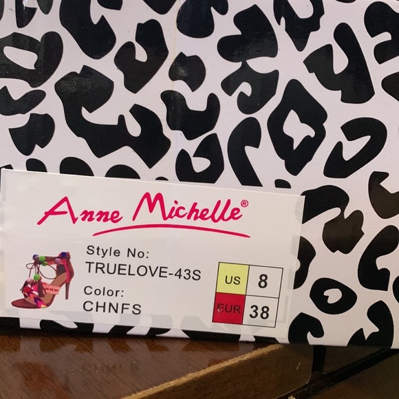 Anne Michelle Bamboo Heels Brown Lace Up, SZ8, Color full Sandals Festival - Picture 5 of 5